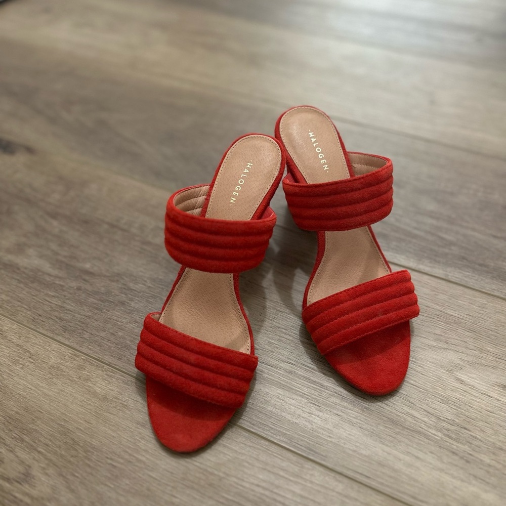 Halogen Women's Red Suede Sandals - size 7